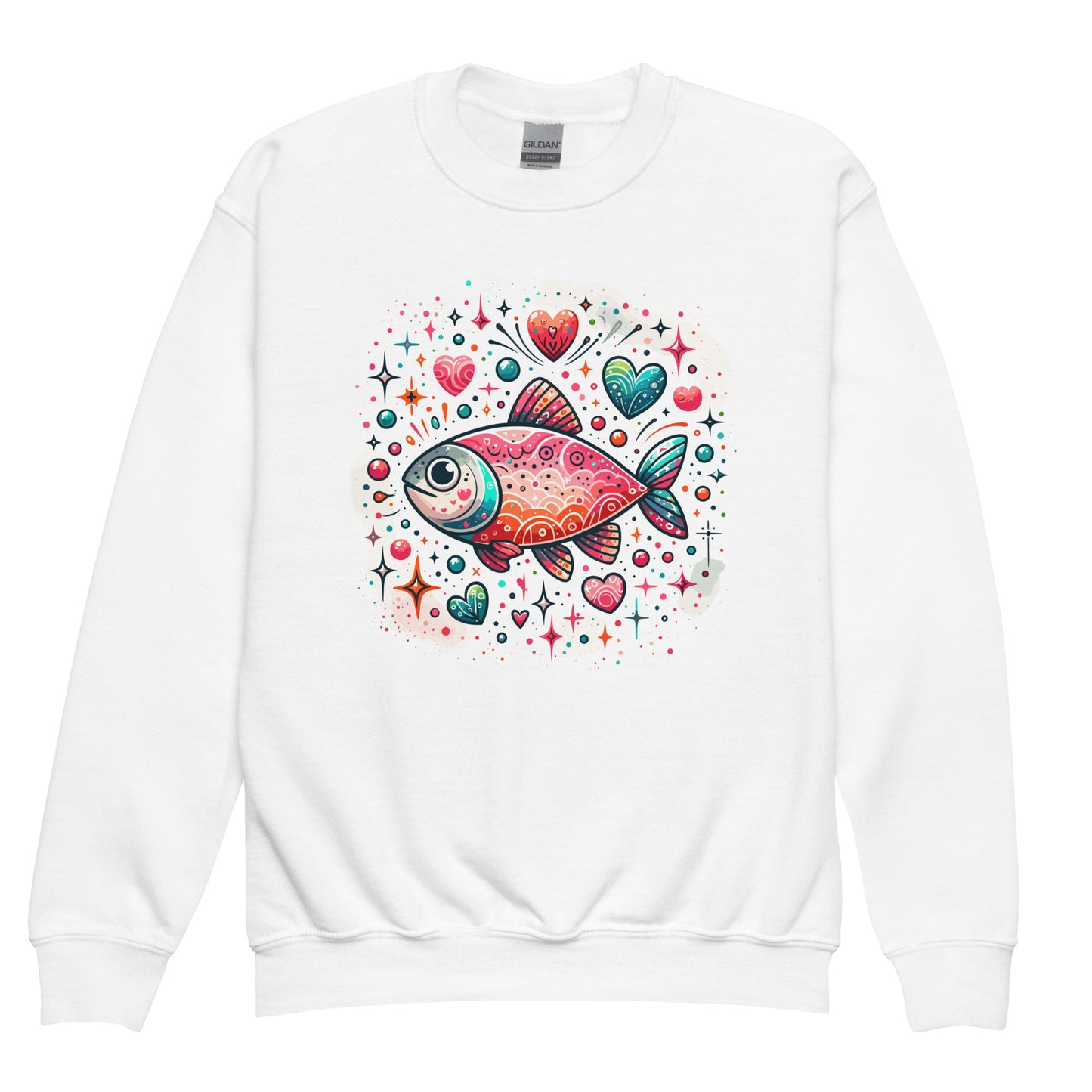 Salmon Splash Youth crewneck sweatshirt