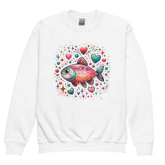 Salmon Splash Youth crewneck sweatshirt