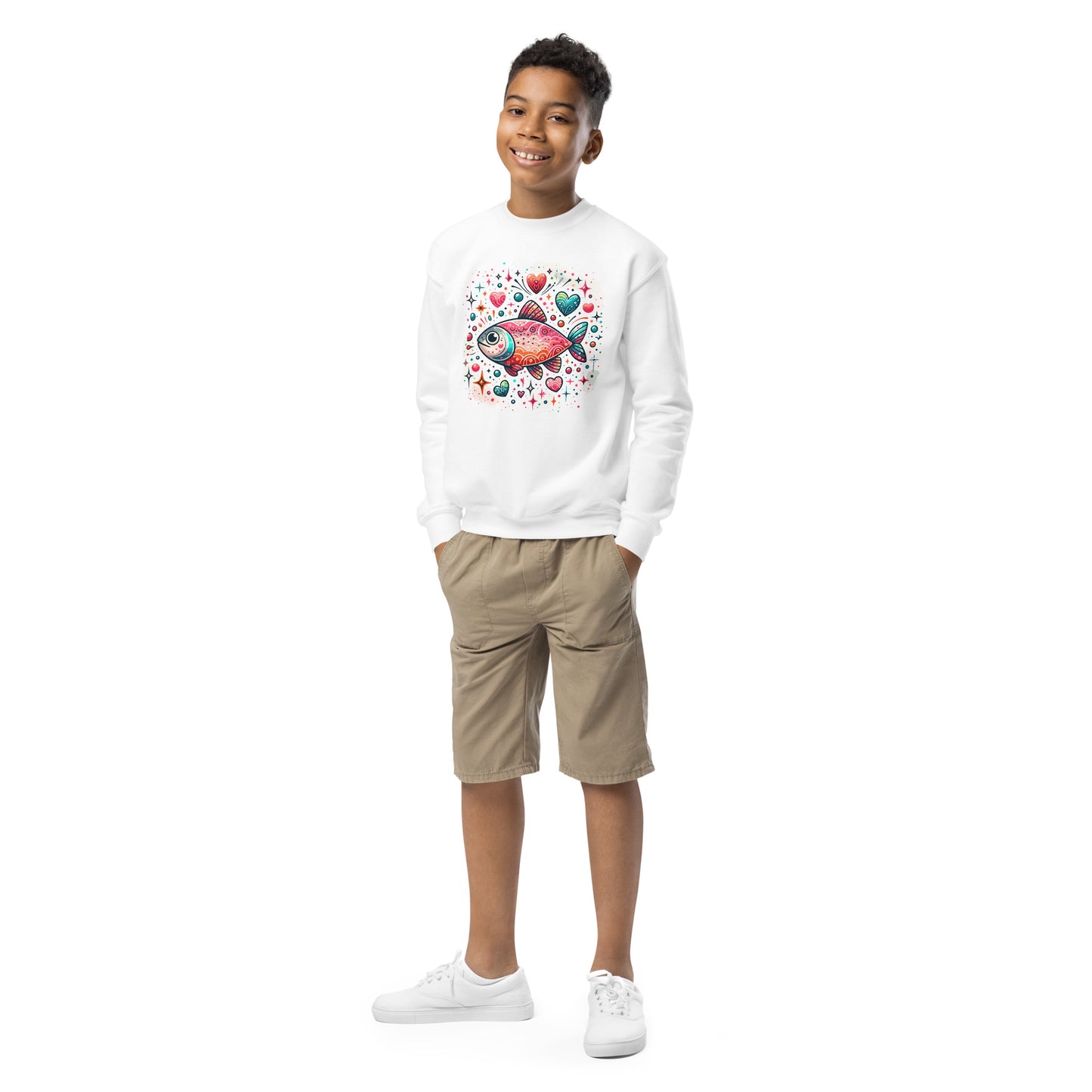 Salmon Splash Youth crewneck sweatshirt